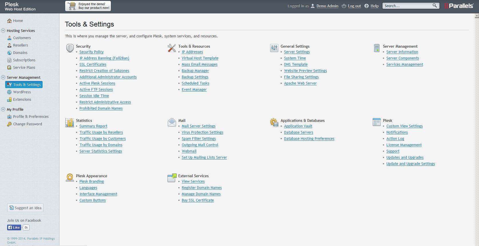 Plesk Admin Panel