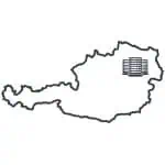 Österreichkarte mit Server über Wien